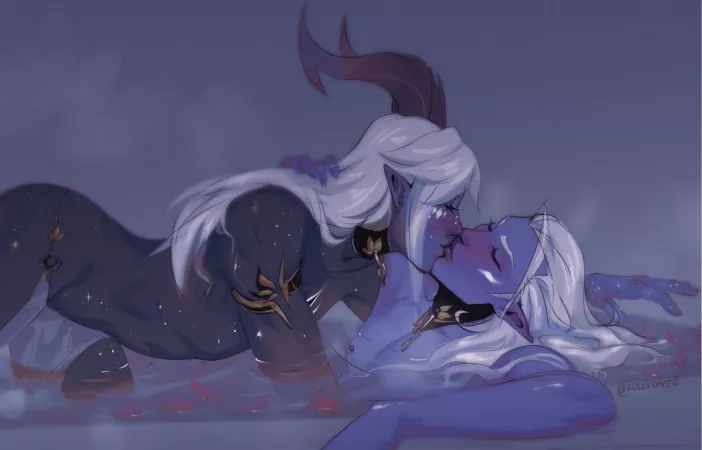 Blue elves are officially my sexuality (kokoko art) by [deleted]