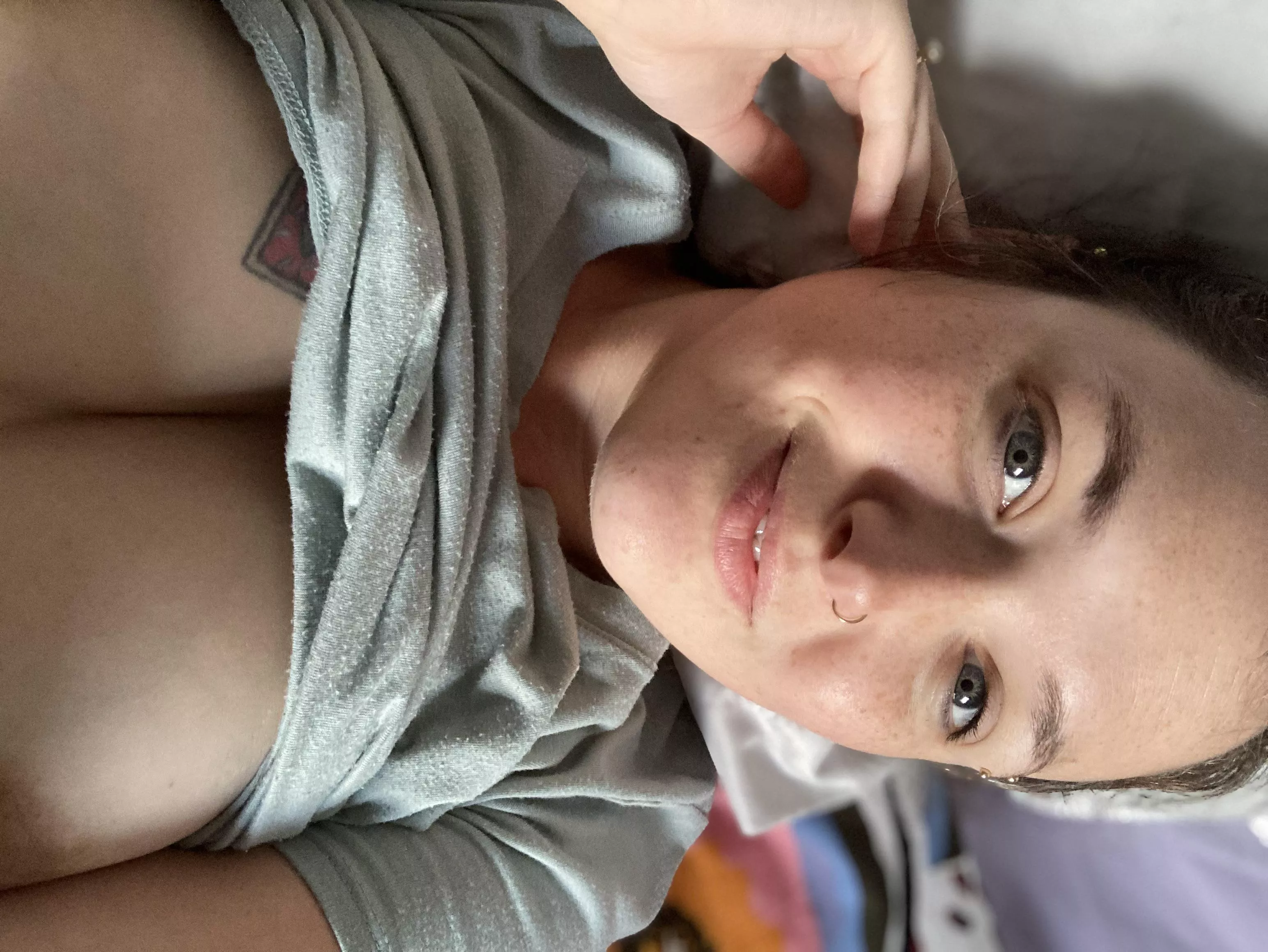 Blue eyes, freckles, and titties. Sounds like a good morning to me . posted by mommamarieof