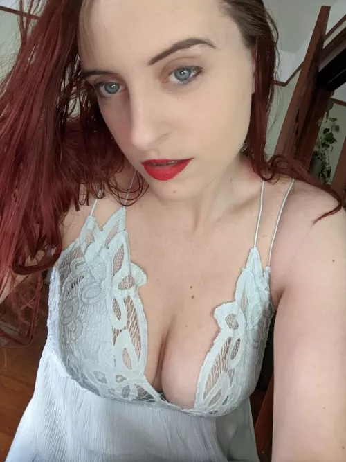 Blue lace summer dress by Morgan_Storm