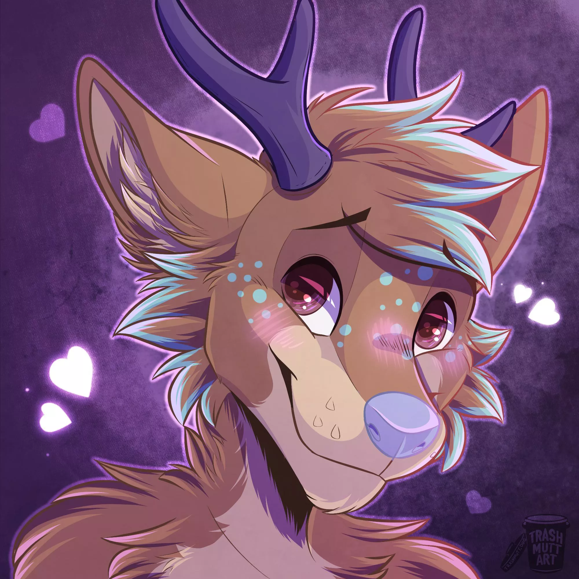 Blushing Fox Deer 💕 (art by me - TrashmuttArt on Twitter) posted by trash-mutt