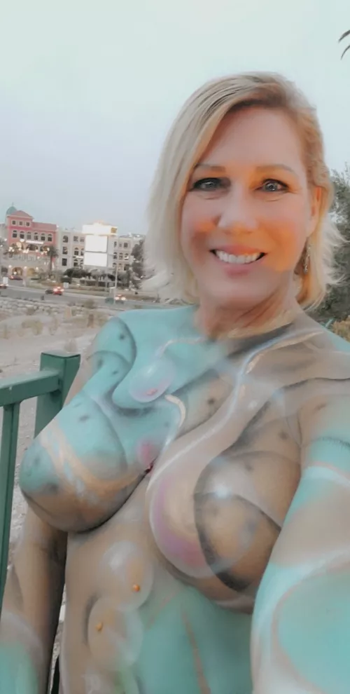 🎲🎰 Body painted but topless! 🎰🎲 by pinkyvegas