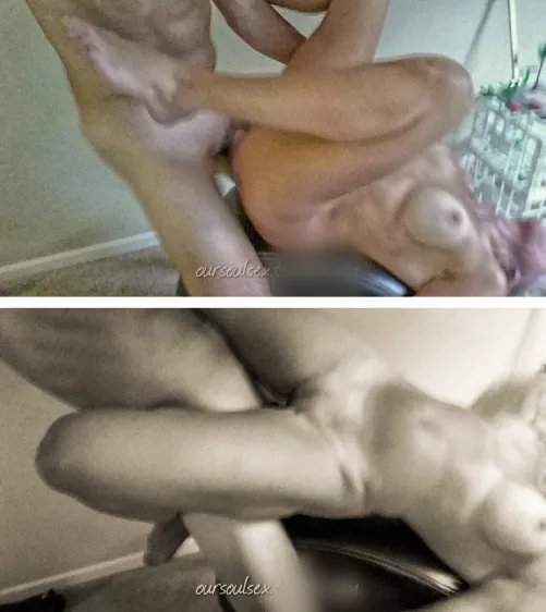 Boob Flash (couple FM)...... Overtaken with Escalation. Cory's orgasms building so she lifts her hips up to take me deeper as I hold her legs to keep her from falling. by OurSoulSex