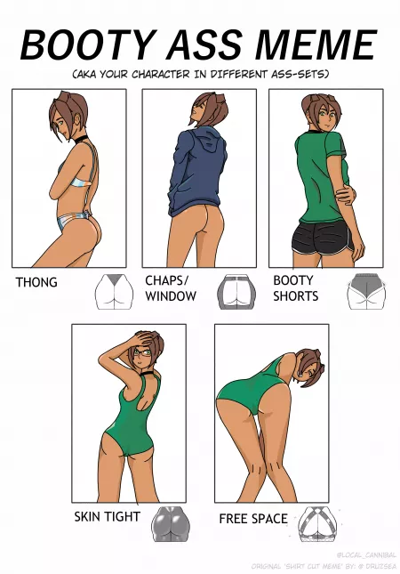 Booty Ass Meme [Original] by janerumwaifu