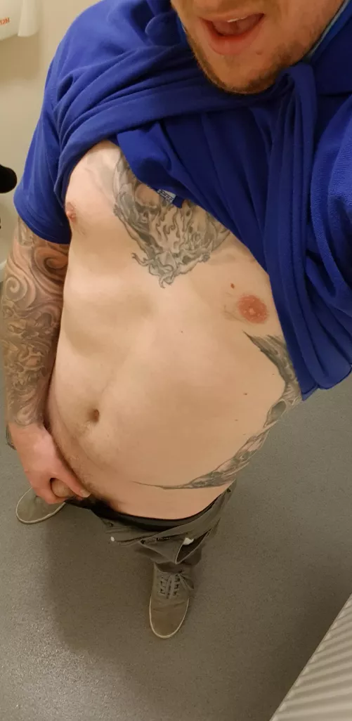 Bored & Horny at work, what would you do with me?... by TattedUpDude69