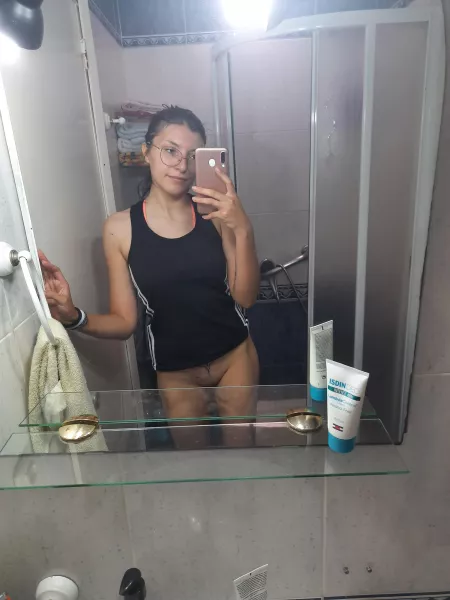 Bottomless after a hard day of working out and right before I hop into the shower by softbrattypuppy