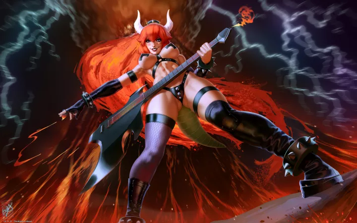 Bowsette: Heavy Metal by Themaestronoob (2021) by prismatika_on_tumblr