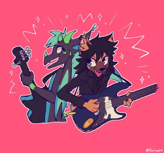 boyfriend strumming! art by @Quilzibre on twitter! by Zechymon-Productions