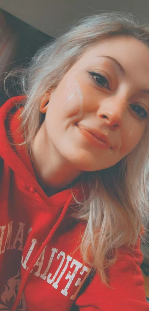 Boyfriends hoody but not his cum. Every time he wears it he’ll think of this by BabyGirlandBigCock