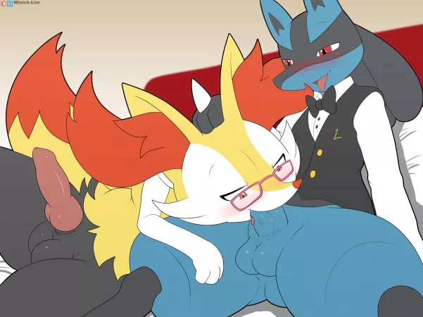 Braixen and the Bartender (Winick-Lim) by LucarioSweetheart