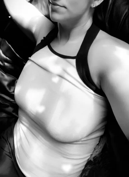 Braless black and white 😊 Happy almost Friday y’all 😊 by Psychological-Buy389