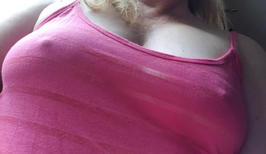 Braless for breadt cancer awareness 😁💖 by Funny_Record_9286