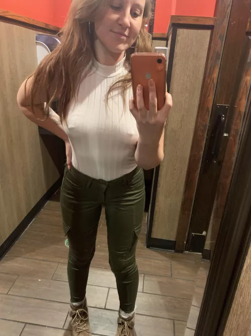 Braless in white by FallingforAutumn