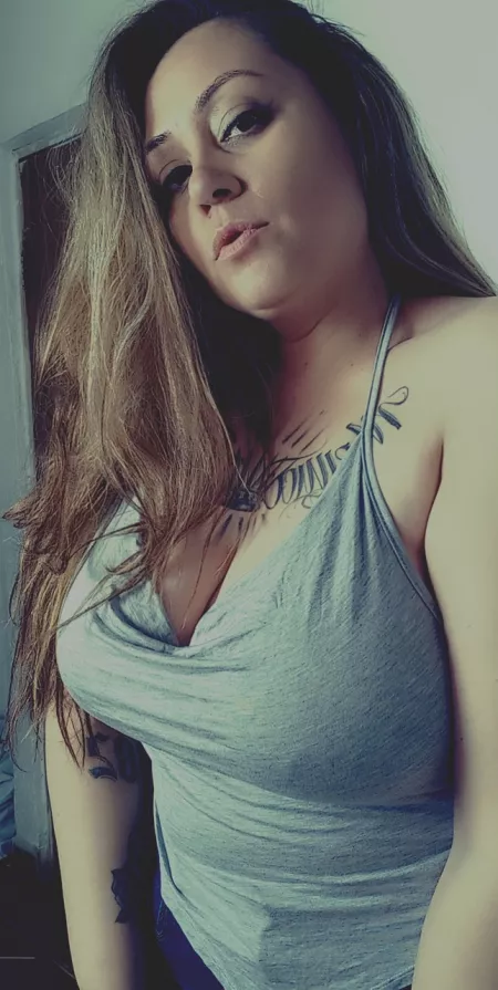 Braless type of top... I love not wearing one just to make men stare by MamaBearQueen82