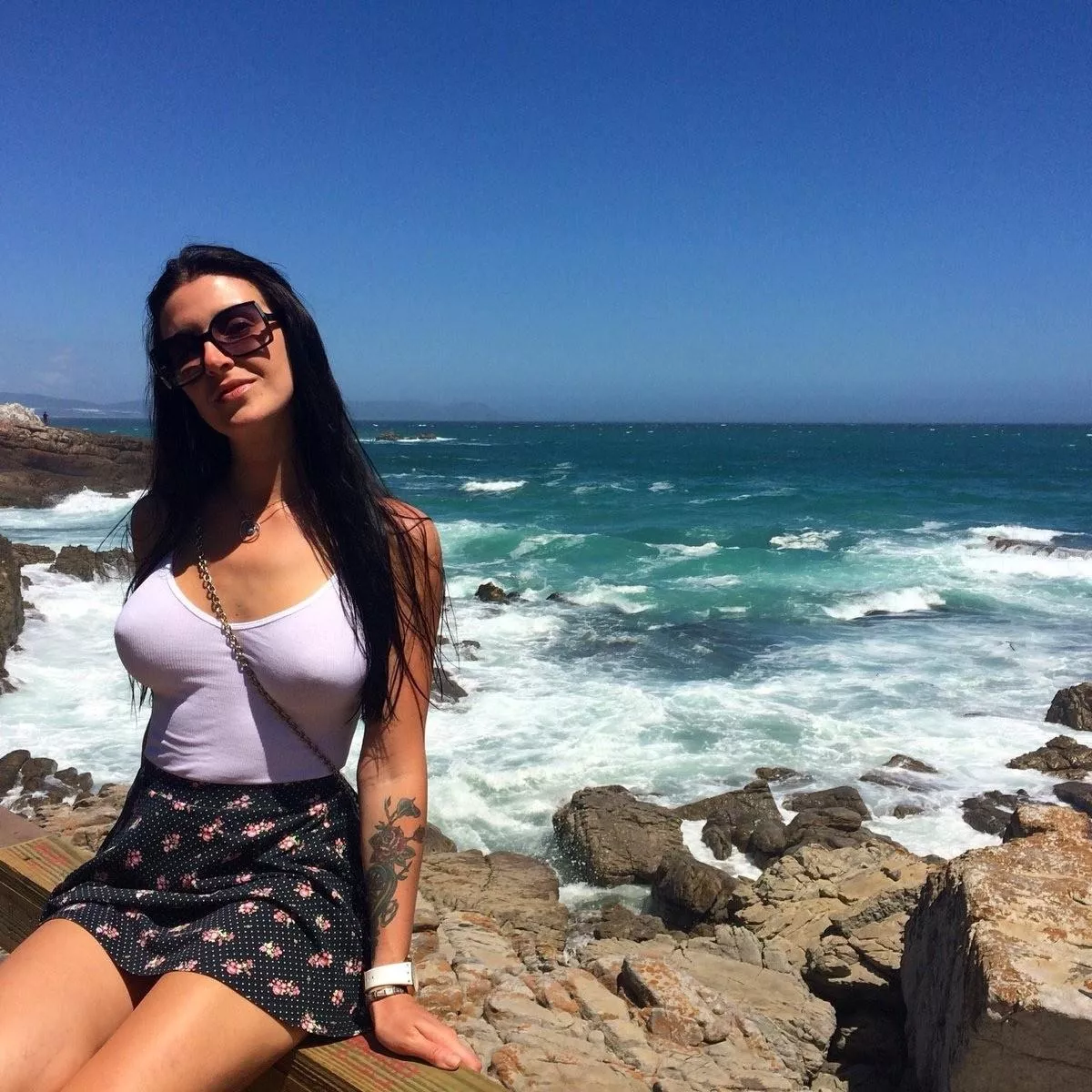 Braless with a thin strap posted by scrotoshaggins69