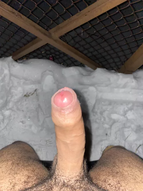 Braved the cold for my first outdoor jerk of 2022 by Foreskinflasher