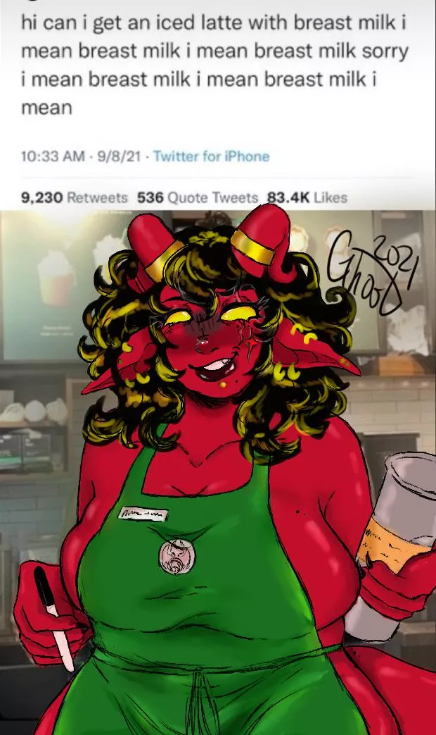 breast milk meme with my tiefling, Simitria posted by ghostxhentai