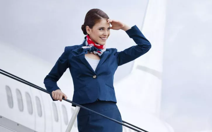 Brunette flight attendant by Classicfilmfan69