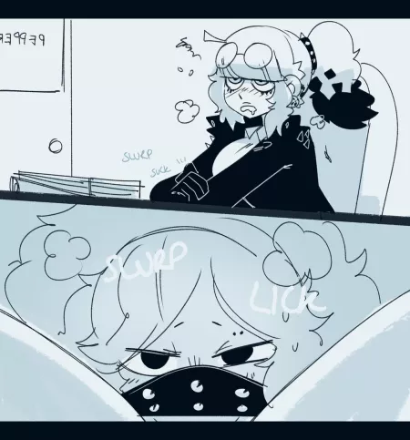 Buffy having her performance review with Pepper (gats) by Iamdoingathing