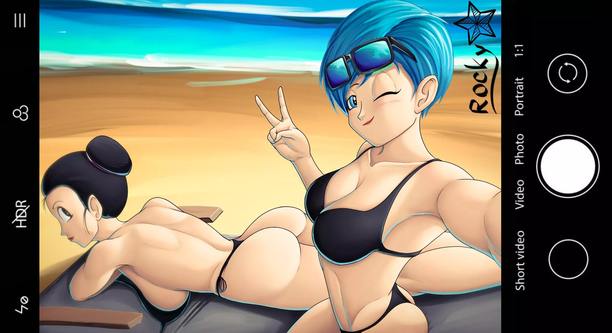Bulma & Chi-Chi at the beach (Rocky Star) posted by ImTriggled