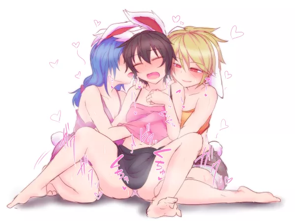 Bunnies Gropping [Seiran X Tewi X Ringo] by Kylo_Mask