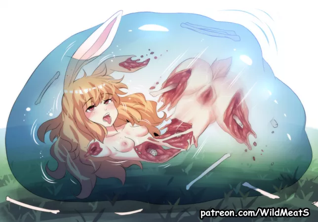 Bunny Girl eaten by a Slime[?/F][Hard Vore][Artist: Kurohime] by ThrowAwayThisEntireS