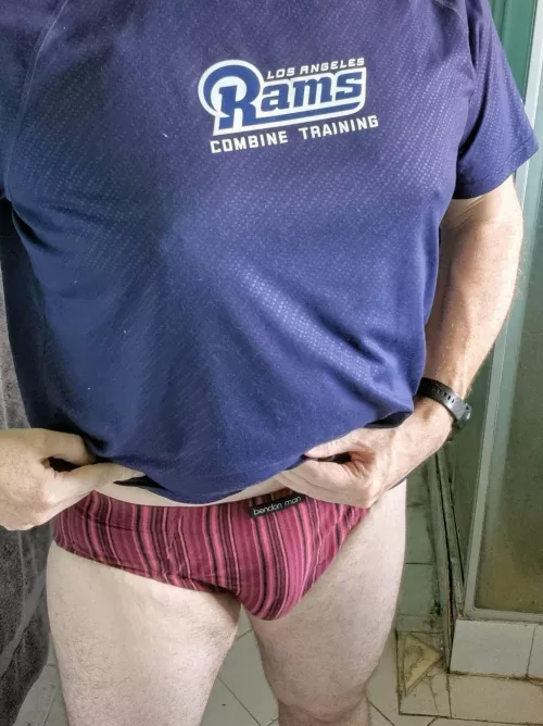 Burgundy stripes by Masters_Undies_Boy