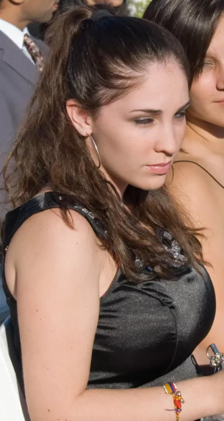 Busty Girl in Satin Dress by FanningLuver