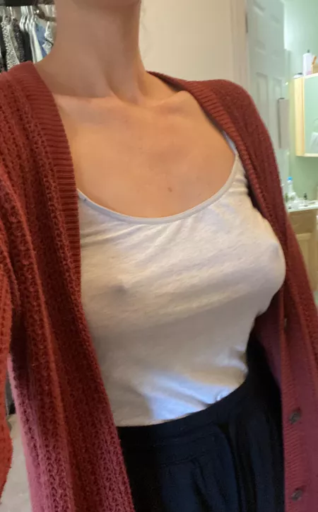 Busy morning. Gotta run kiddos to school. Hopefully this sweater will hide my gumdrops! by SecretAphrodite