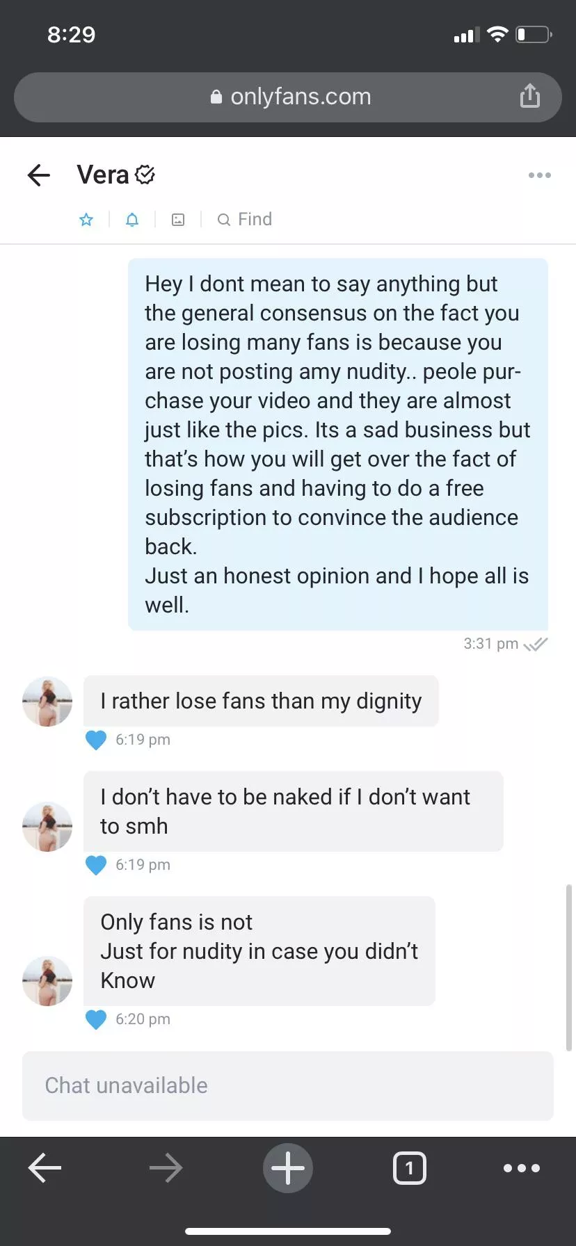 But promoting other onlyfans accounts is okay. Promoting ass pics is okay. What do you guys think? Dignity is a matter of Perspective? posted by Hodzawy