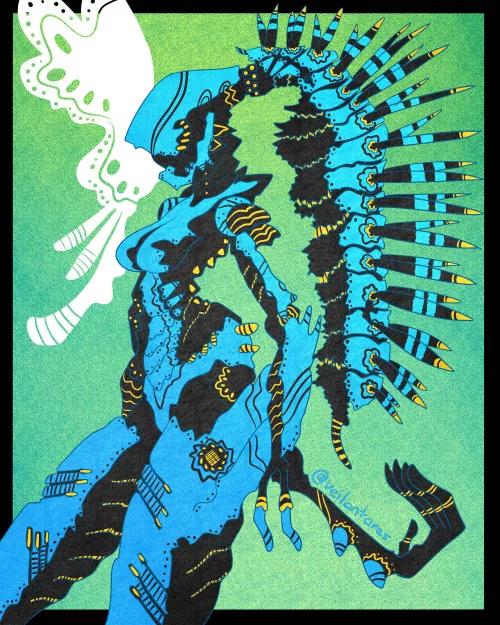 Butterfly / Caterpillar Girl by veilantares