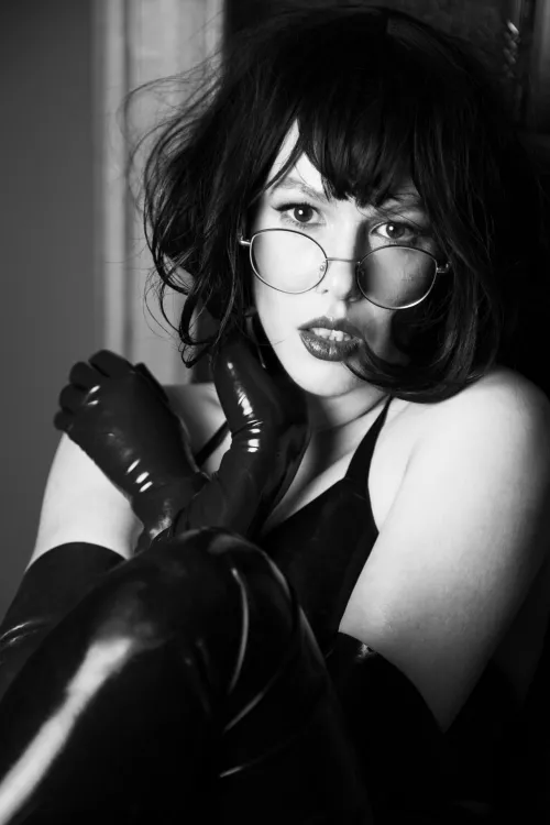 B&w portrait in latex [OC] by Niamh_Satie