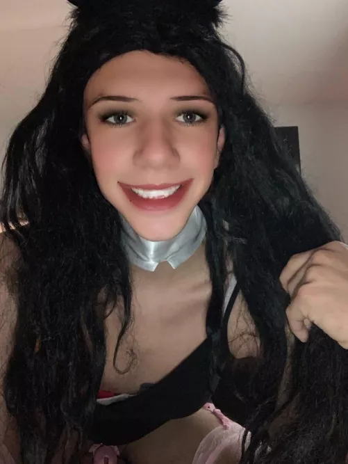 Caged and wearing my bunny outfit :) by Jkane757