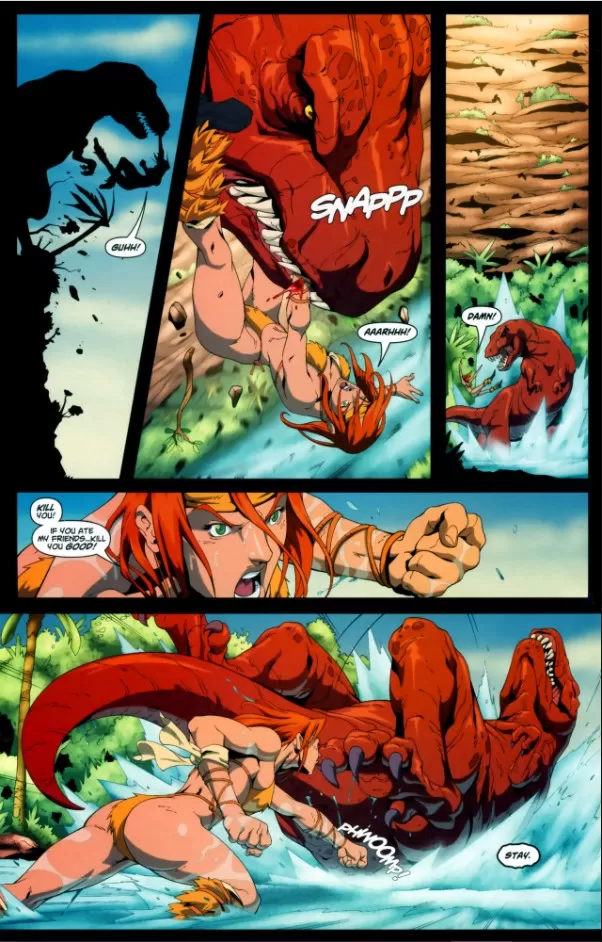 Caitlin Vs. Dinosaur [Gen 13 (2006) #7] posted by lordhater1