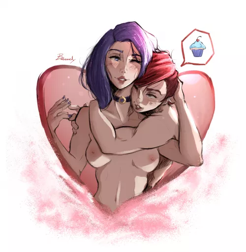 Caitlyn & Vi Hug (BawdyArt) [Arcane] by BawdyArt