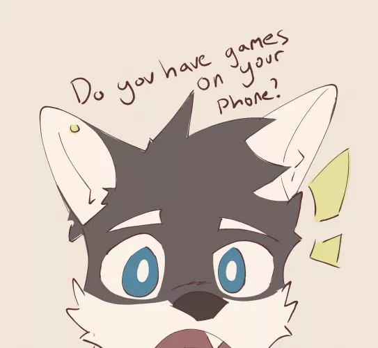 Can I borrow your phone plzz? (Art by me) by idofurryart