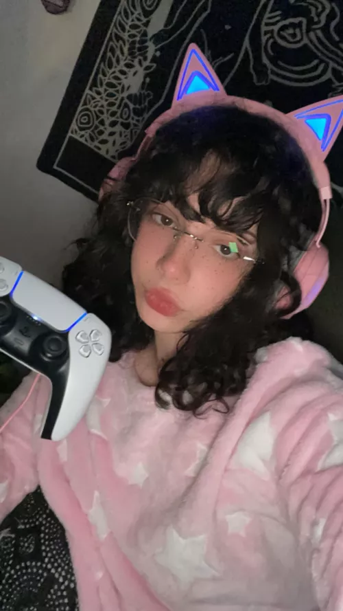 Can I lay on you while I game? 🥺 by NaughtyTgirls