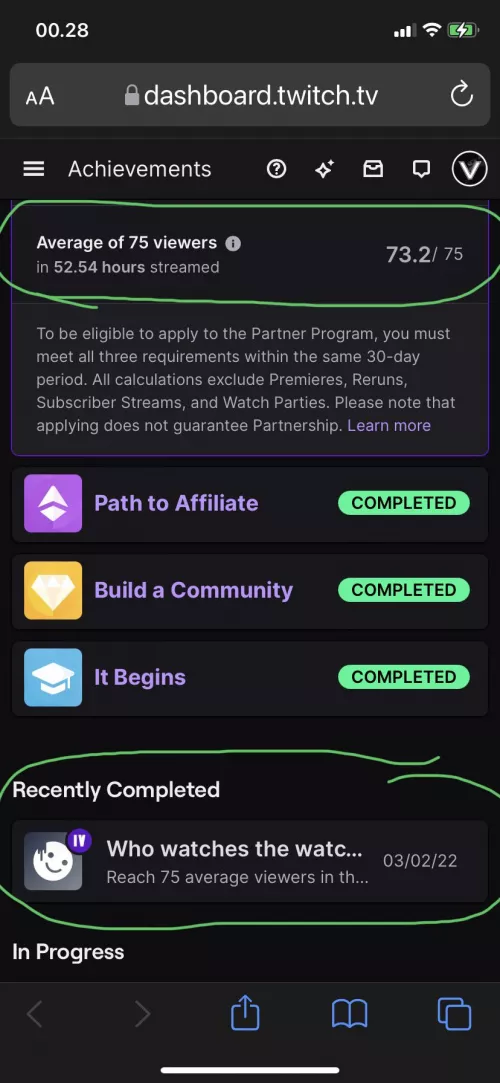 Can someone explain why Patch to Partner doesn’t sync with achievements? My Dashboard also says 80 avrg in the past 30 days and i unlocked 75 avarage on February 3rd which was my last requirement for Path to Partner? by LinneaV