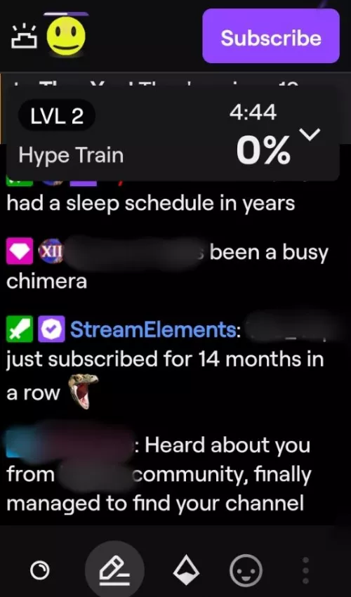 Can the sub button not be there, it is very cluttered. Like I already struggle to press the chat or emotes without the bits button in the way, but that sub button being there is pointless. by TangyDrinks