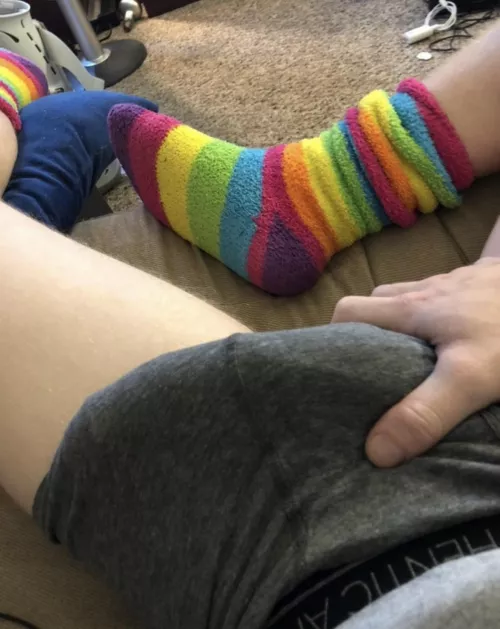 Can we wear comfy socks too by Pats5545