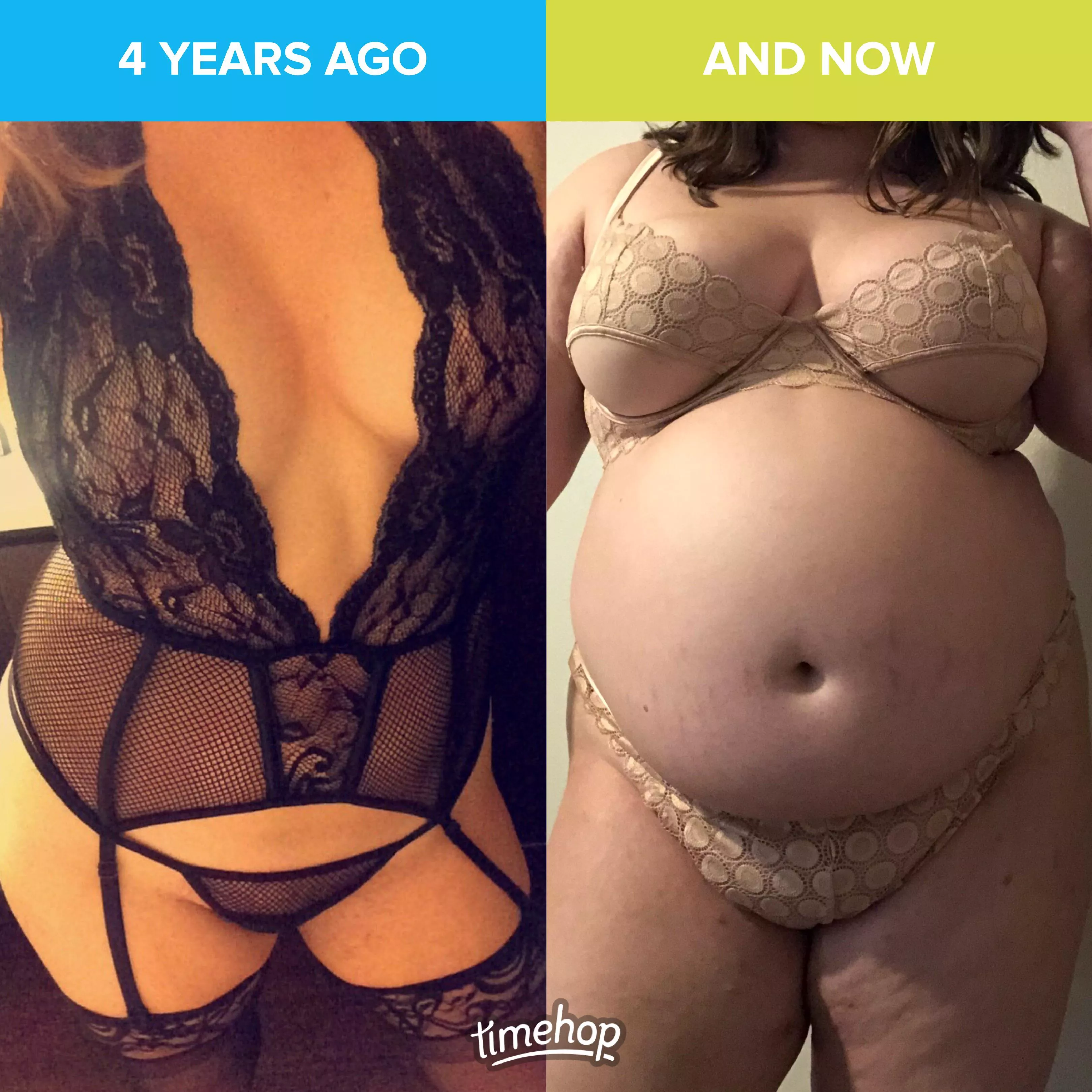 Can you believe I took the pic on the left 4 years ago today? 🙃 posted by ChubbieBunnie5