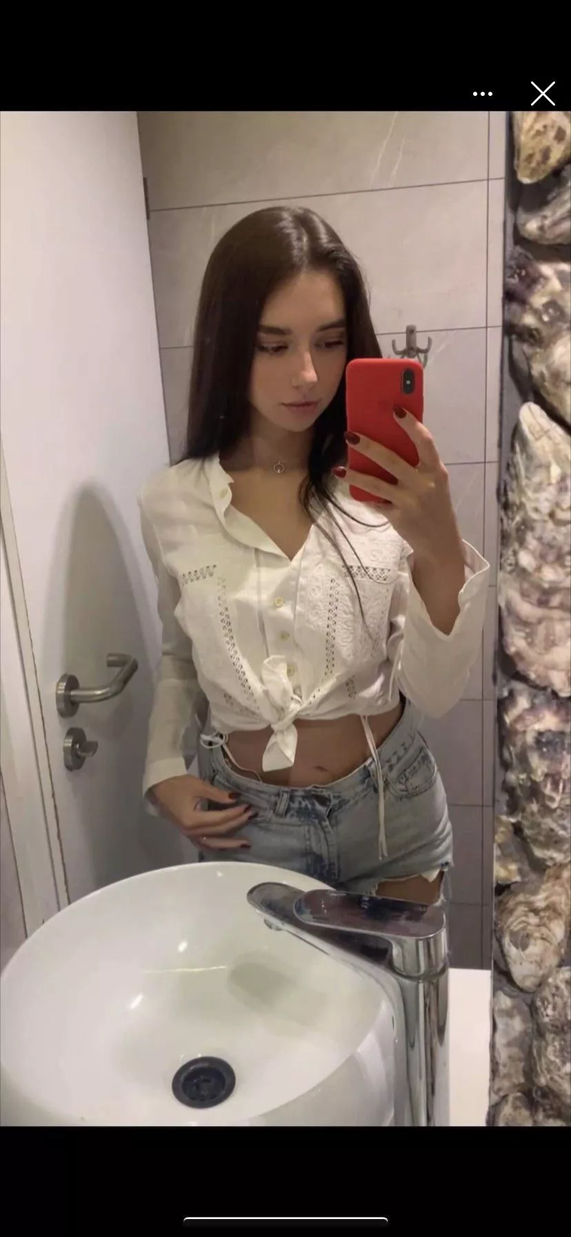 Can you imagine what’s under my top 😏 Only $7 a month to talk dirty to me and see much more 😈 posted by littlefunnybunny