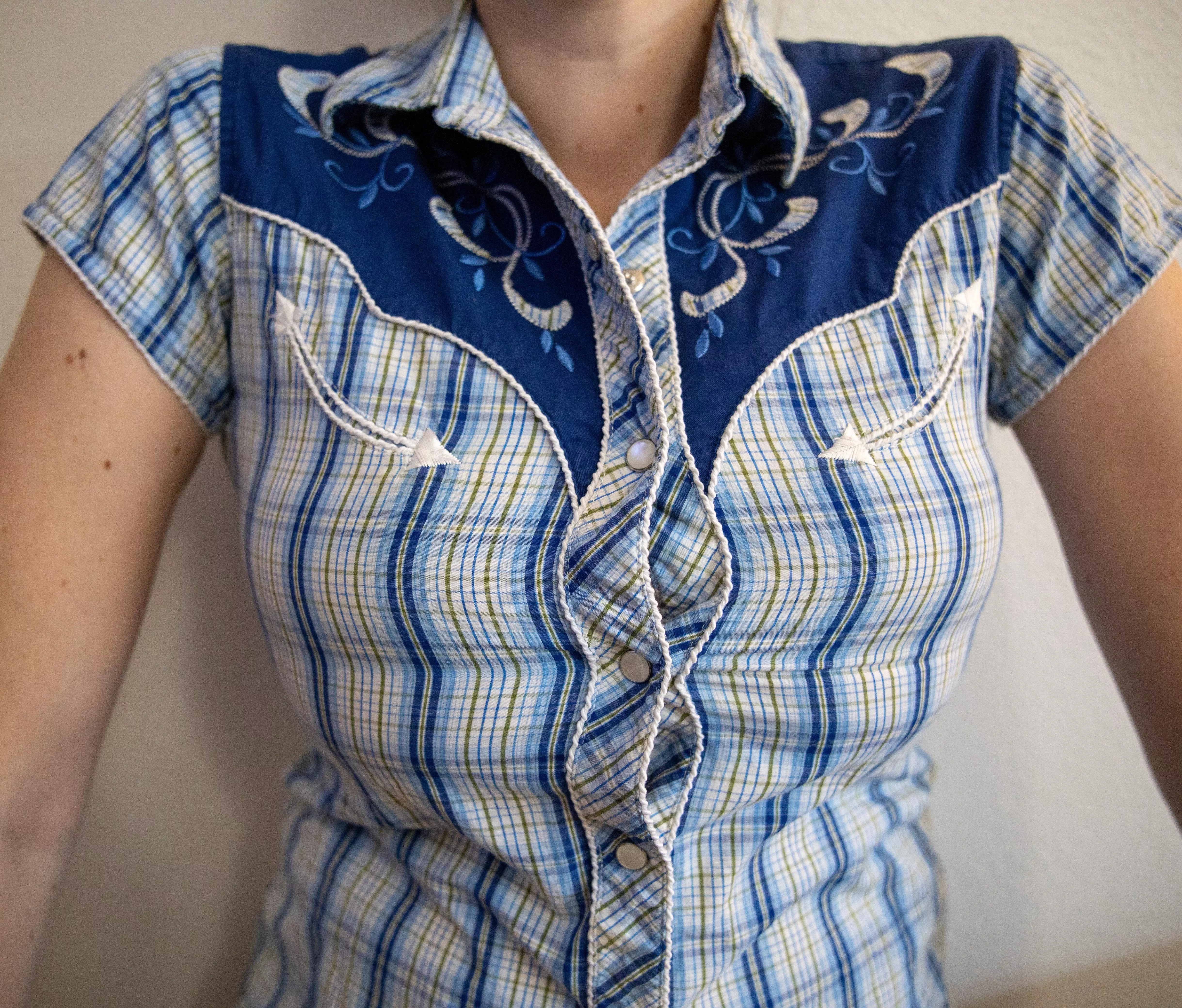 Can’t believe I used to fit in this. I can barely button it over my tits now! [OC] posted by DDoreen34