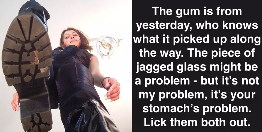 [caption][femdom][humiliation][shoe worship][oc] by shoebeau