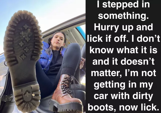 [caption][femdom][humiliation][shoe worship][oc] by shoebeau