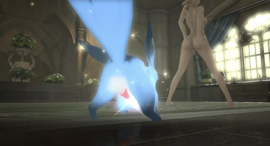 Carbuncle knows what he wants (Final Fantasy XIV) by CumDump-Cutie