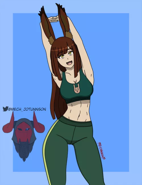 Cardio Bunny [OC] by Mech_Jotunnson