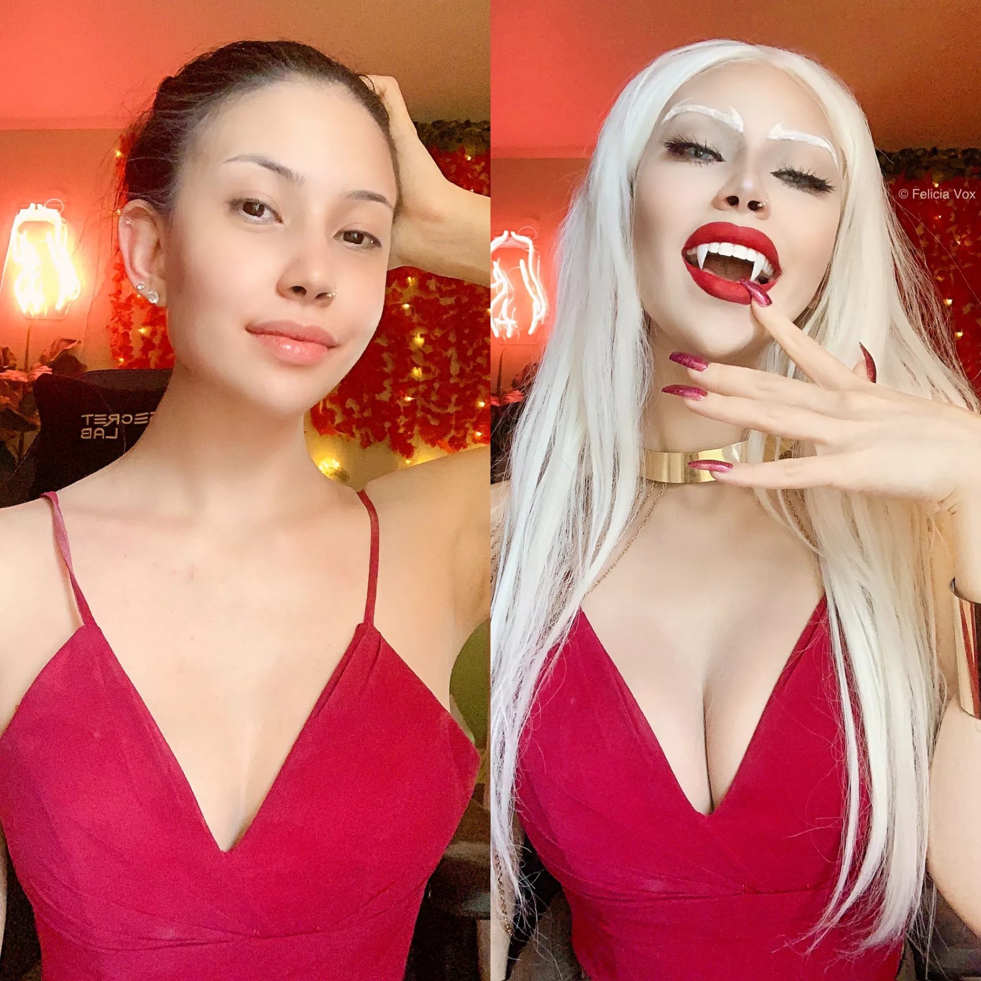 Carmilla from Castlevania before and after closet cosplay by Felicia Vox posted by FeliciaVox