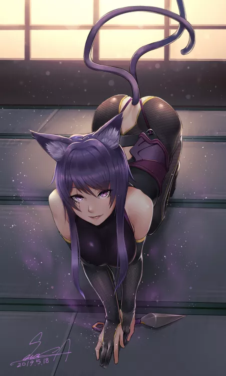Cat Girl Kunoichi (Sawasa) [Original] by sequence_string