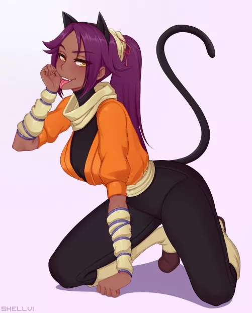 Cat Girl Yoruichi (Shellvi) [Bleach] by sequence_string