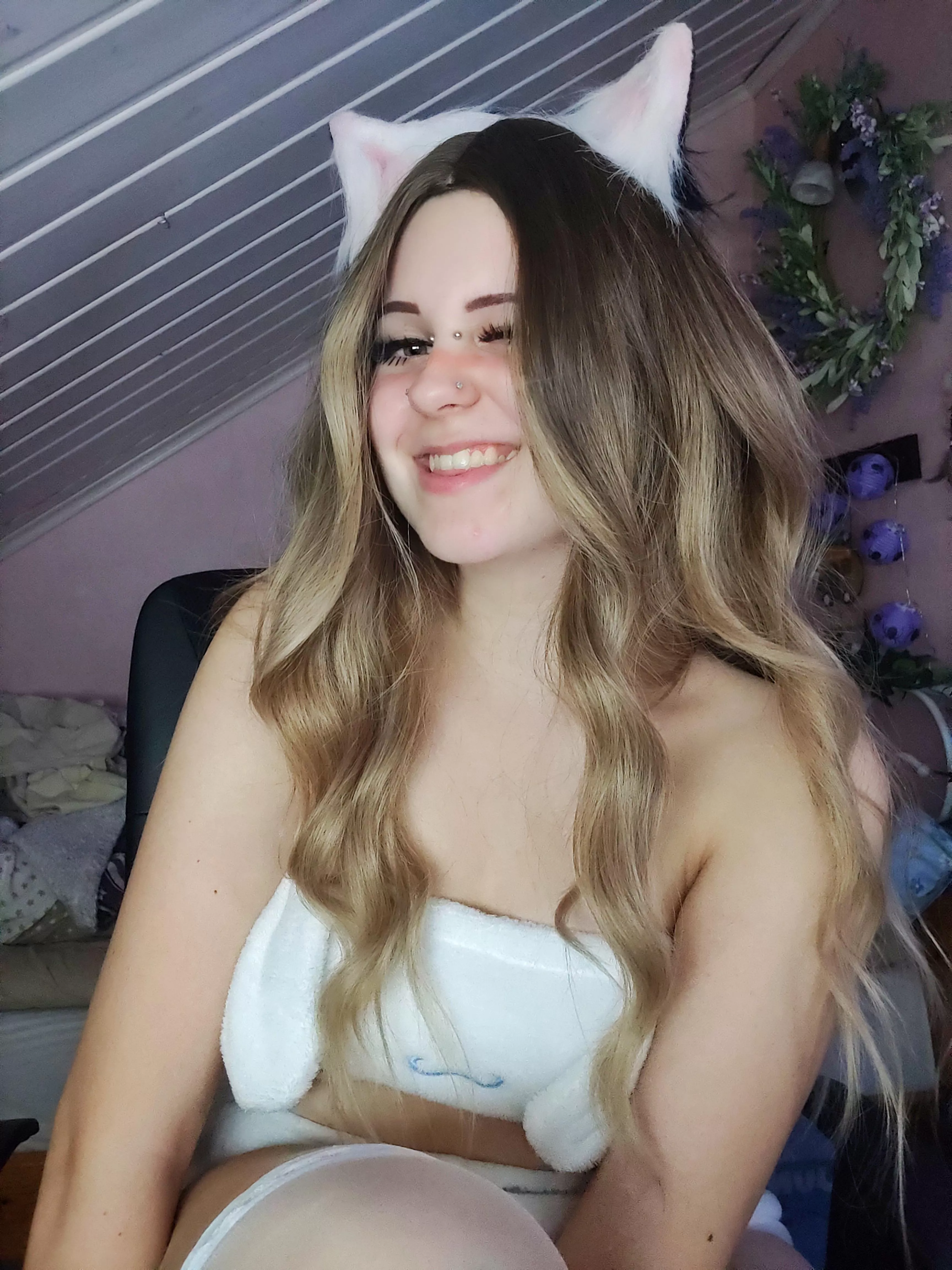 Cat in a bunny fit? 🤔 posted by PleasurePetElle